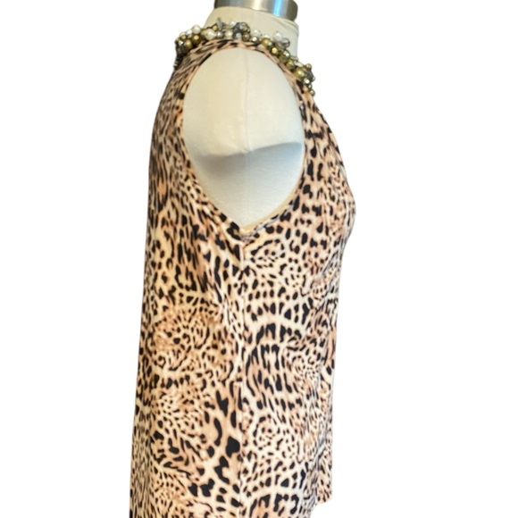 INC Brown and Tan Leopard Print V-Neck Tank Top - Picture 14 of 15